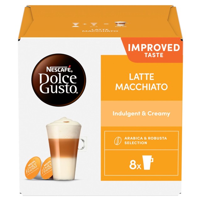 Dolce Gusto Latte Macchiato coffee pods, imported from the UK