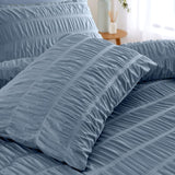 Catherine Lansfield Seersucker Lansfield Blue Super King Duvet Set - British product