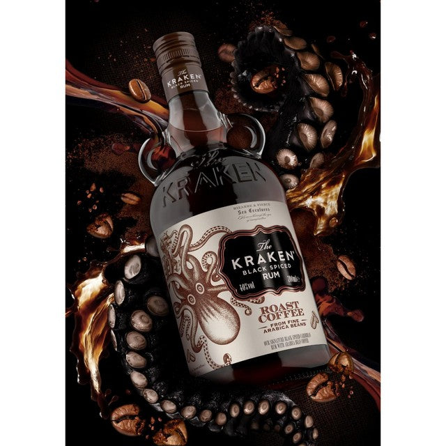 Kraken black spiced rum roast coffee 70cl, UK version