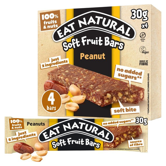 Eat Natural Peanut & Date soft fruit bars 4 x 30g - British product