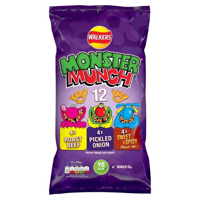 Walkers Monster Munch Variety Multipack 12 x 20g packets (British brand)
