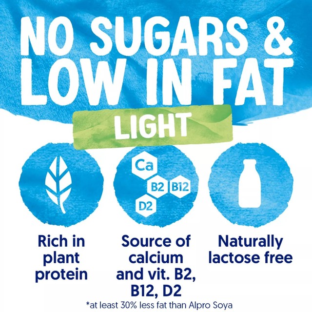 Alpro Soya Light dairy-free milk alternative 1L - British product