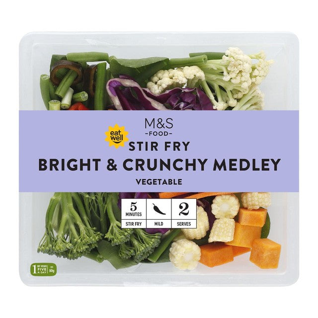 M&S Stir Fry Mixed Veg 220g, imported from the UK