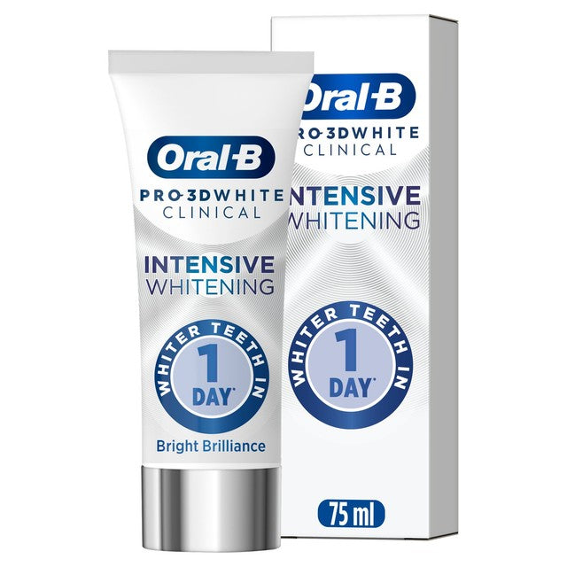 Oral-B 3D White Clinical Intensive Whitening Mint Fusion toothpaste 75ml, imported from the UK