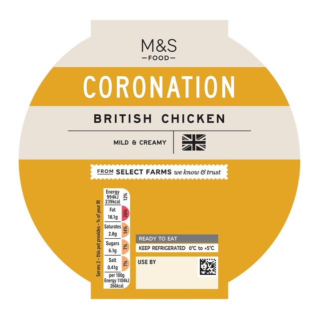 M&S Coronation Chicken salad 180g, imported from the UK