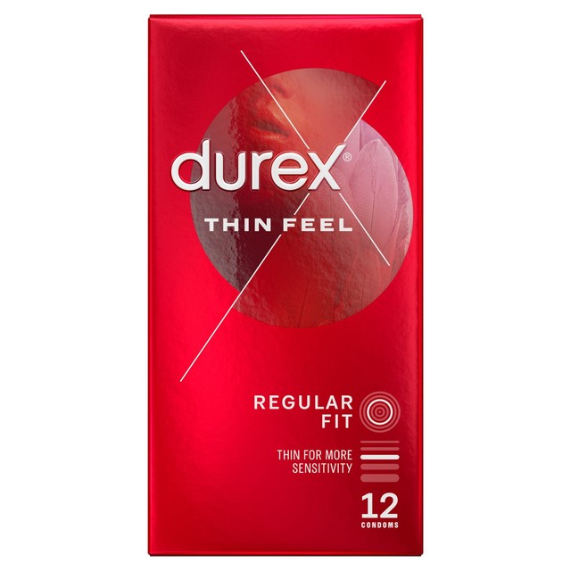 Durex Thin Feel condoms extra lube regular fit 12 pack - British product
