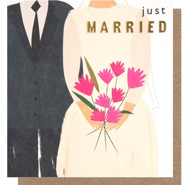 Caroline Gardner Bride & Groom card 146x140mm - British product