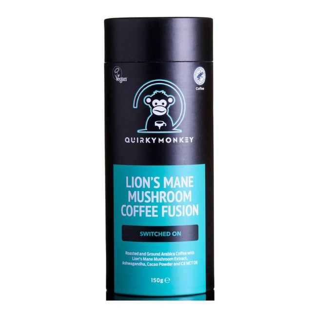 Quirky Monkey Lion's Mane Mushroom Coffee Fusion 150g, imported from the UK