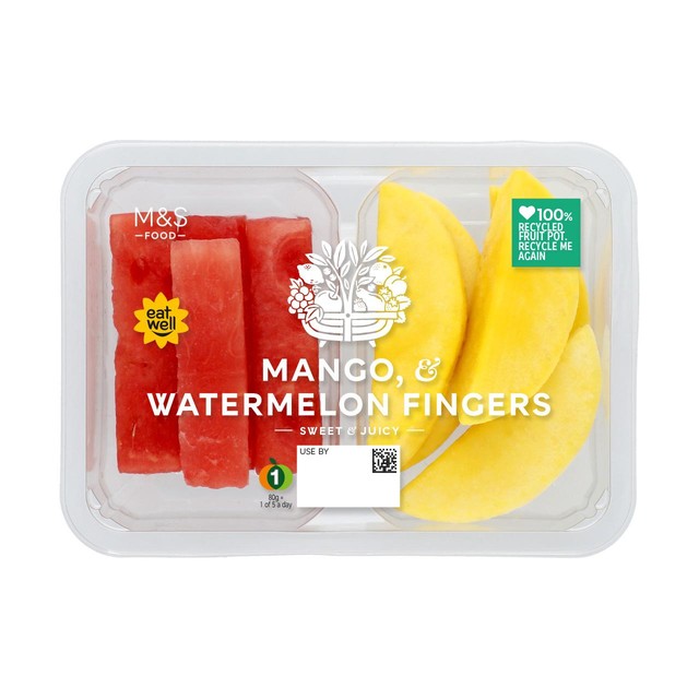 M&S mango and watermelon fingers 300g, imported from the UK