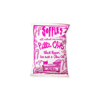 Soffles Pitta Chips Black Pepper, Sea Salt & Olive Oil Oven Roasted Snack 165g