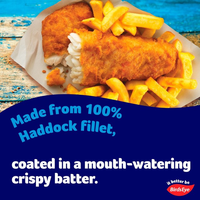 Birds Eye MSC battered haddock fillets 400g - British product
