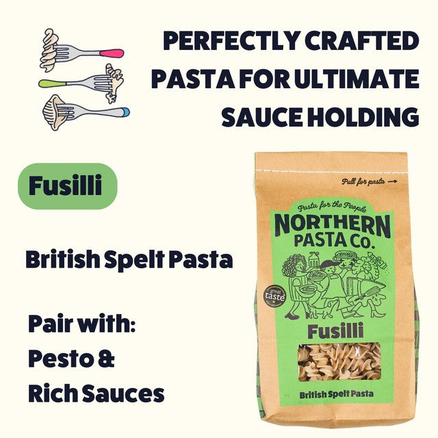 Northern Pasta Fusilli pasta 450g, imported from the UK