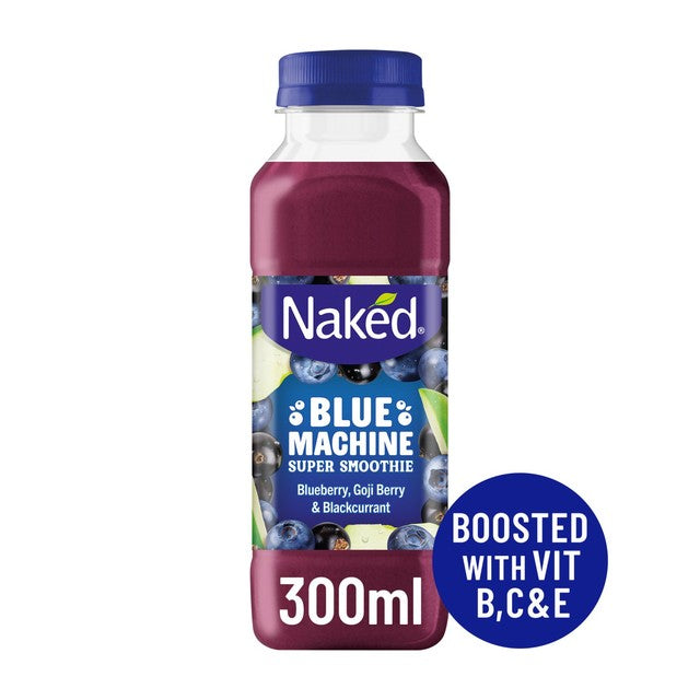 Naked Blue Machine blueberry smoothie 300ml bottle, imported from the UK