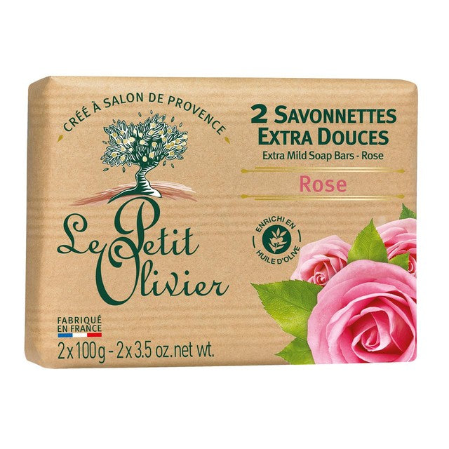 Le Petit Olivier rose soap bar 2 x 100g, UK version