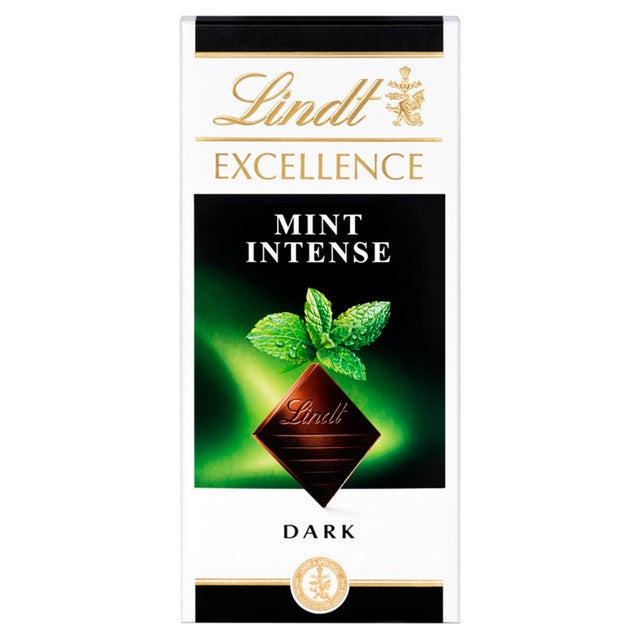 Lindt dark mint chocolate bar 100g, UK version