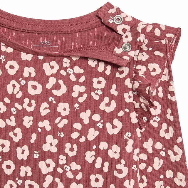M&S leopard jersey outfit pink 3-6 months, imported from the UK