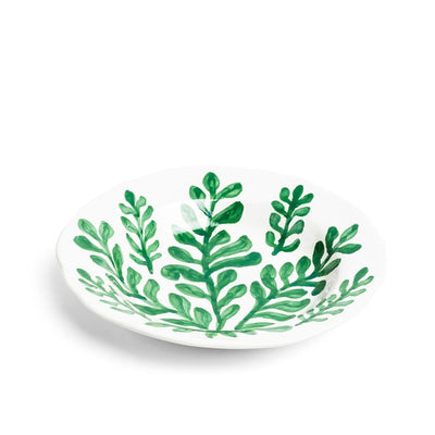 Leaf Green Shallow Ceramic Bowl 21cm