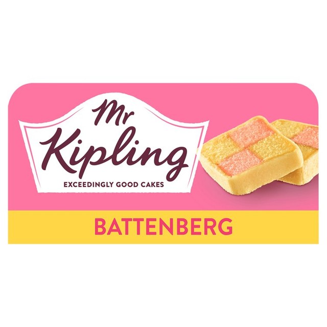 Mr Kipling Battenberg Cake Pack of 8, imported from the UK