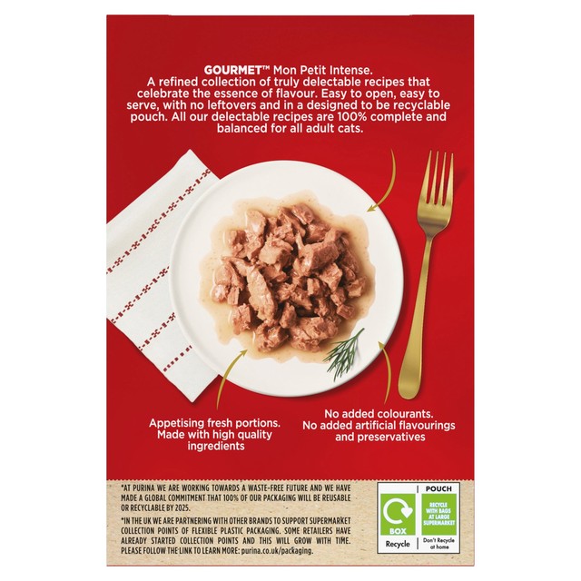 Gourmet wet cat food poultry variety turkey chicken duck 6 x 50g - British product