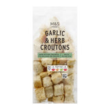 M&S Garlic Herb Focaccia Croutons 80g, imported from the UK