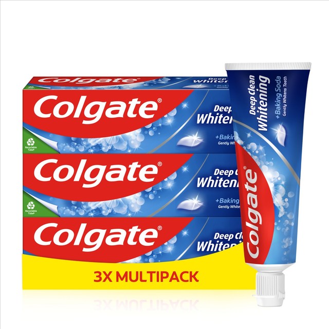 Colgate Deep Clean Whitening Toothpaste with Baking Soda 3x75ml - British product