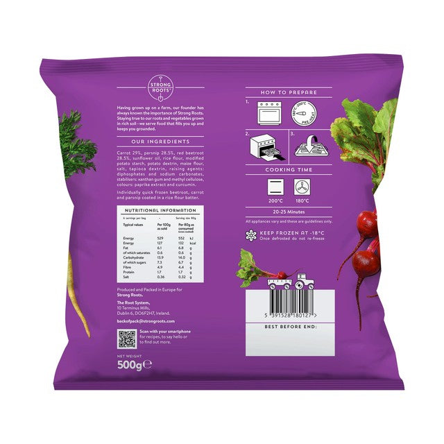 Strong Roots mixed root vegetable fries 500g (British brand)