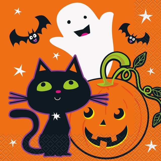 Unique Party Bats & Friends Halloween paper napkins 16 per pack - British product
