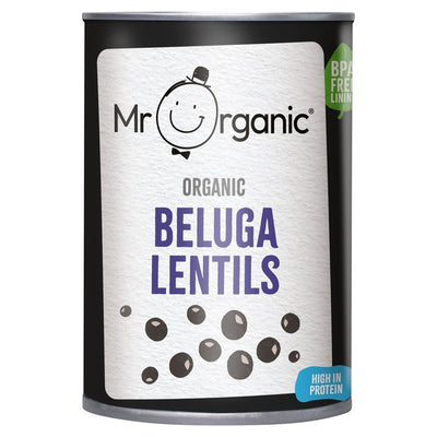 Mr Organic Beluga Lentils Canned Ready to Eat Lentils 400g