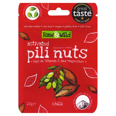 Raw & Wild Activated Pili Nuts Chili Snack Nuts 22g