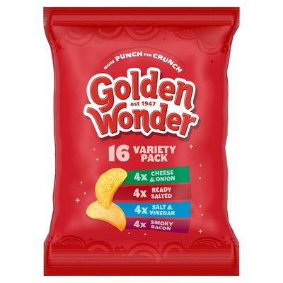 Golden Wonder Potato Crisps Variety Multipack 16 Pack