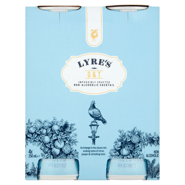 Lyre's Alcohol Free G&T tonic water 4 x 250ml, UK version
