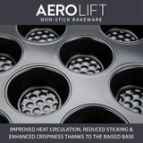 Prestige Aerolift Carbon Steel Muffin Tin 6 cup, imported from the UK