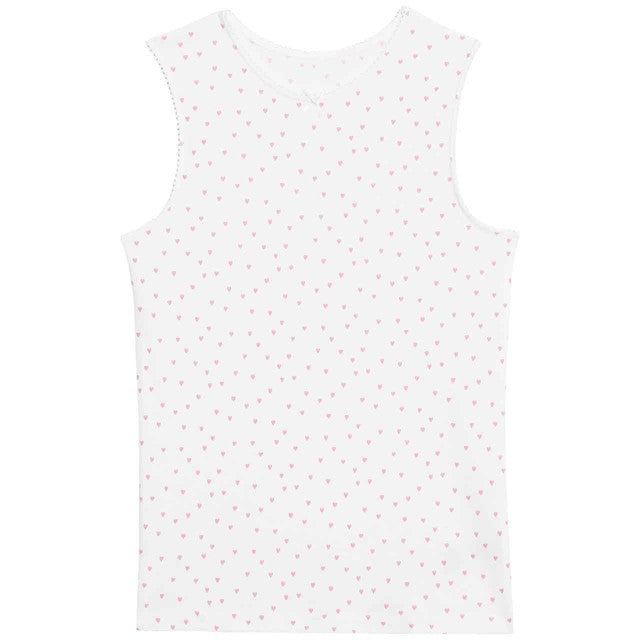 M&S girls heart print cotton vests 4-5 years, imported from the UK