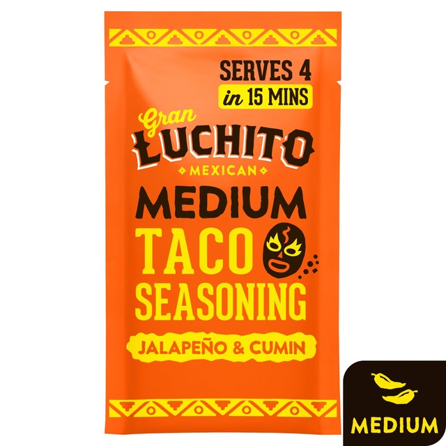 Gran Luchito Medium Jalapeno & Cumin Taco Seasoning Mix 28g, UK version
