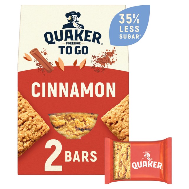 Quaker Cinnamon Breakfast Cereal Bars, imported from the UK
