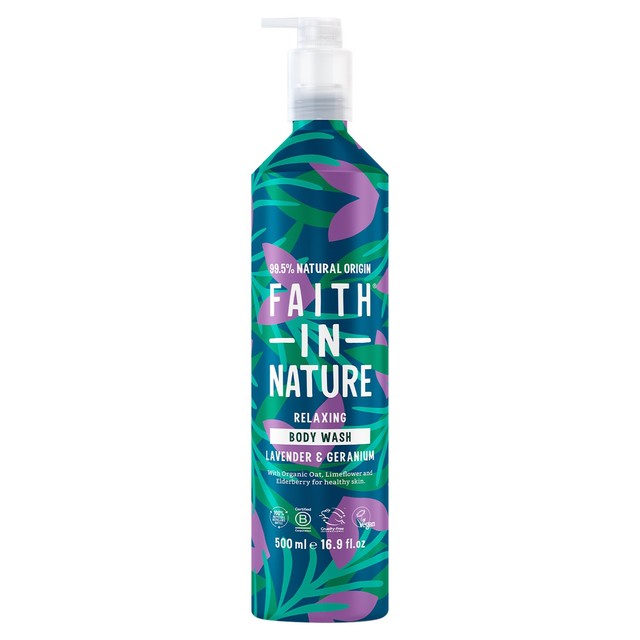 Faith In Nature lavender and geranium body wash 500ml - British product
