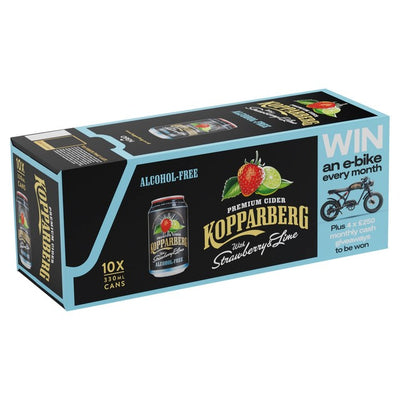 Kopparberg Alkoholfri Jordbær & Lime Cider Bokser 10 x 330ml