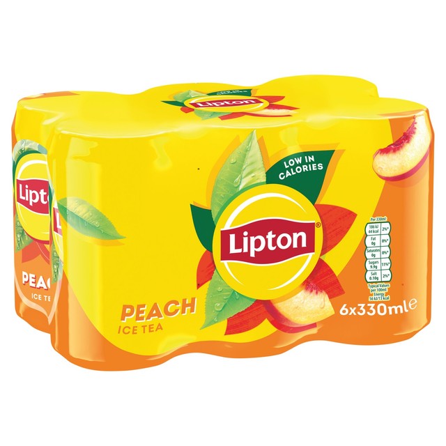 Lipton peach flavored ice tea in 330ml cans, UK version
