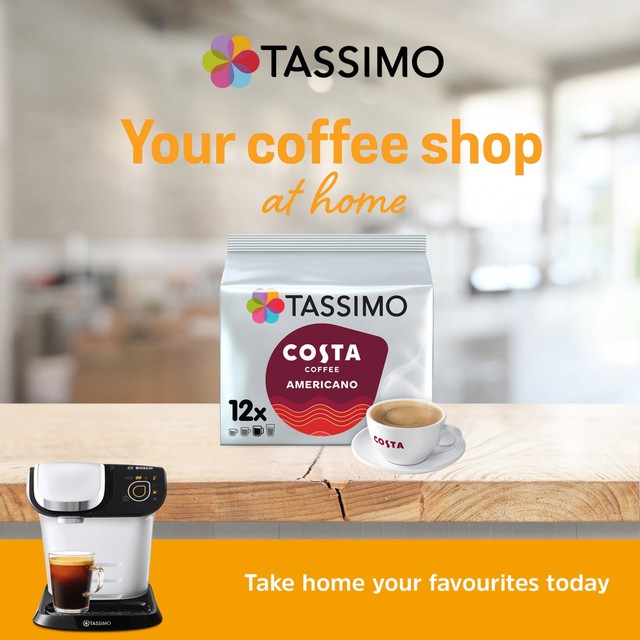Tassimo Costa Americano coffee pods 12 pack (British brand)