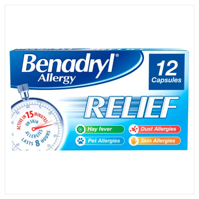 Benadryl Allergy Relief Capsules 12 Pack