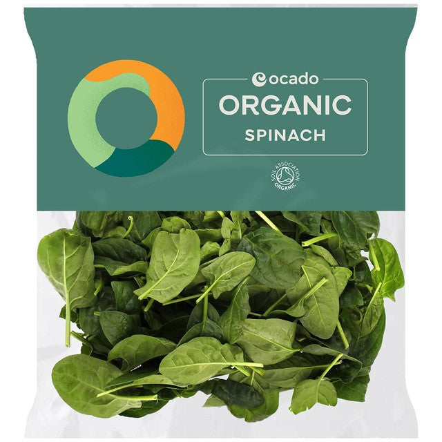 Ocado organic spinach 200g, imported from the UK