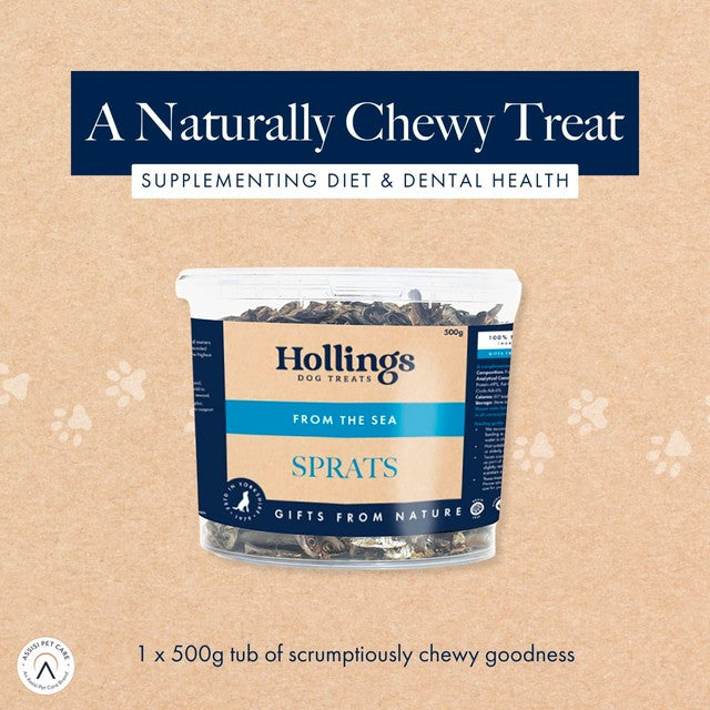 Hollings Sprats dog treats 500g, UK version