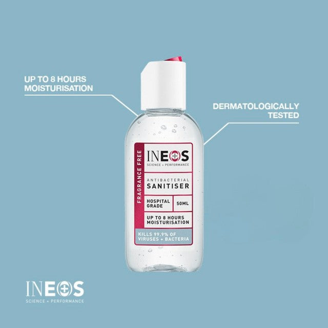 INEOS hand sanitiser gel 50ml, UK version