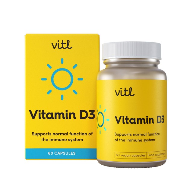 VITL Vitamin D3 Capsules 60g (British brand)