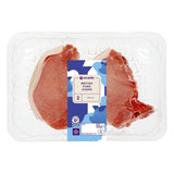 Ocado bone-in pork chops 500g, imported from the UK