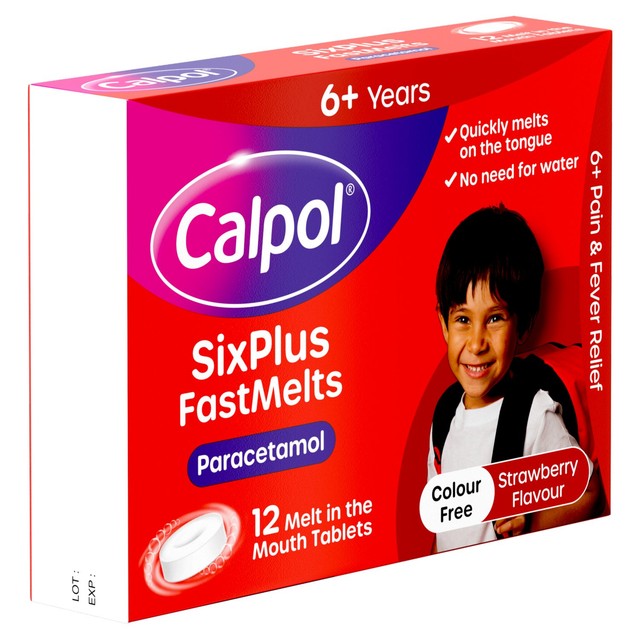 Calpol strawberry flavoured pain relief tablets 12 tablets - British product