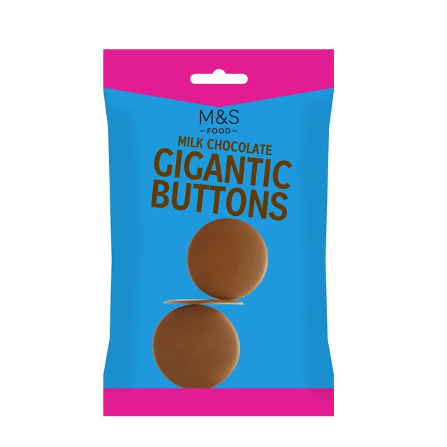 M&S milk chocolate gigantic buttons 150g, imported from the UK