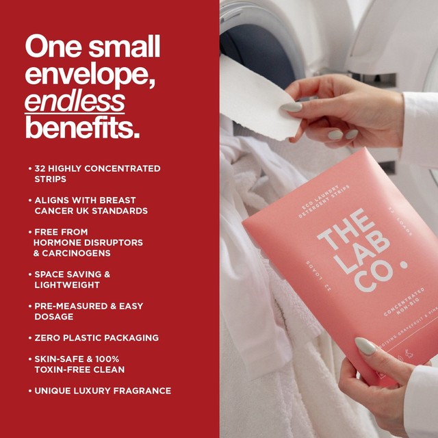 The Lab Co. non-bio laundry sheets energising scent 32 loads (British brand)