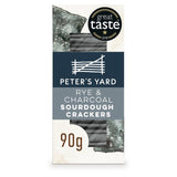 Peter's Yard Rye & Charcoal Sourdough Crackers 90g, imported from the UK