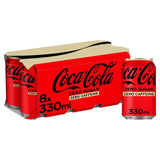 Coca-Cola Zero Sugar Zero Caffeine cola drink 8x330ml - British product